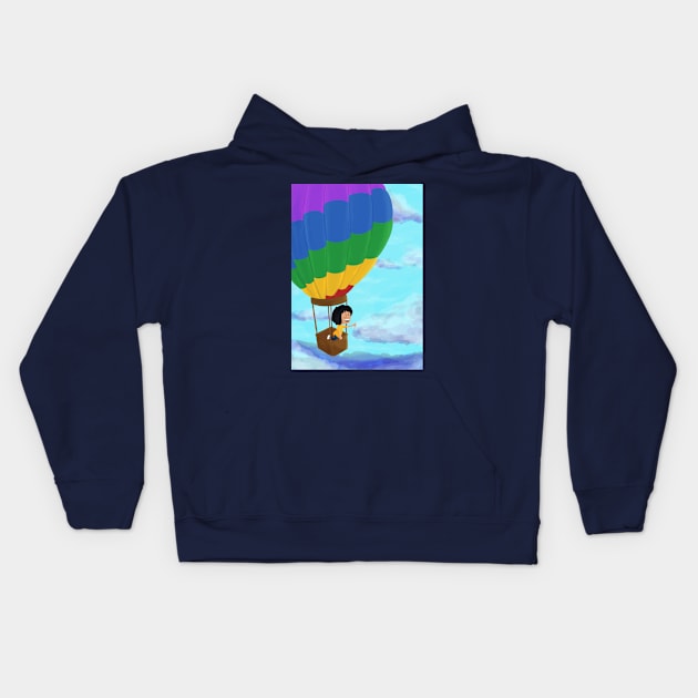 Hot Air Balloon Kids Hoodie by Sketchbook ni Abi